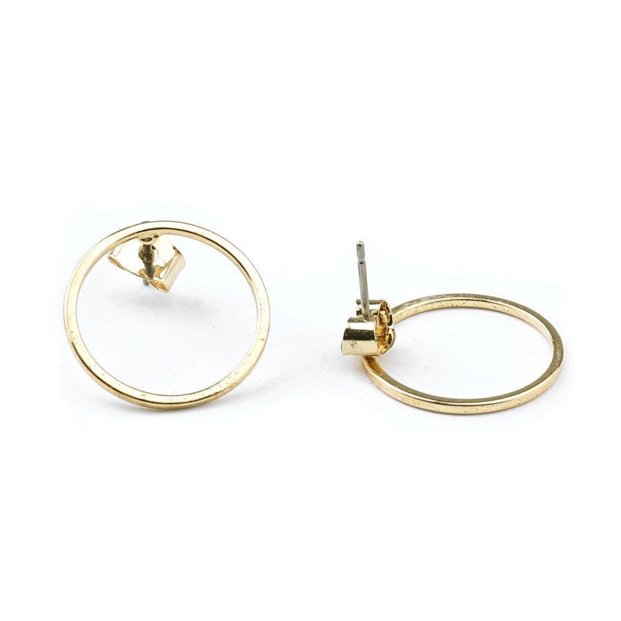 21mm Gold Hoop Post Earrings - Goody Beads