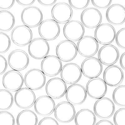 8mm Imitation Nickle Plated Steel Split Rings - Goody Beads