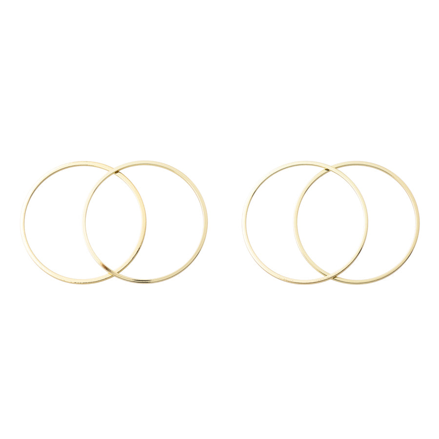 30mm Small Circle Frame Connector in Gold Plated Brass from the Geo Collection (4 Pieces)