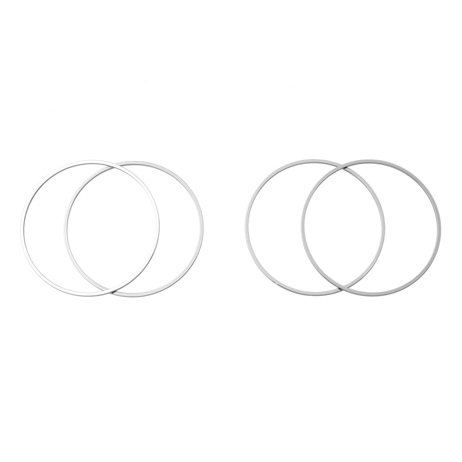 40mm Large Circle Frame Connector in Rhodium Plated Brass from the Geo Collection (4 Pieces)
