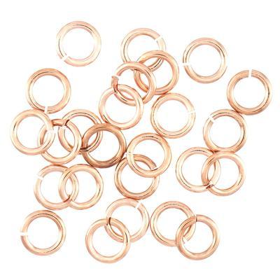 7mm Rose Gold Plated 16 Gauge Round Jump Rings - Goody Beads