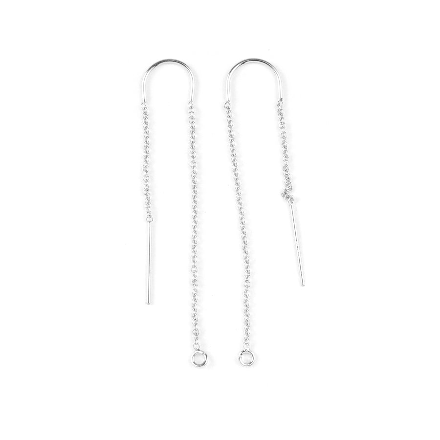 U-Threader Sterling Silver Cable Chain Drop Earrings with Jump Ring