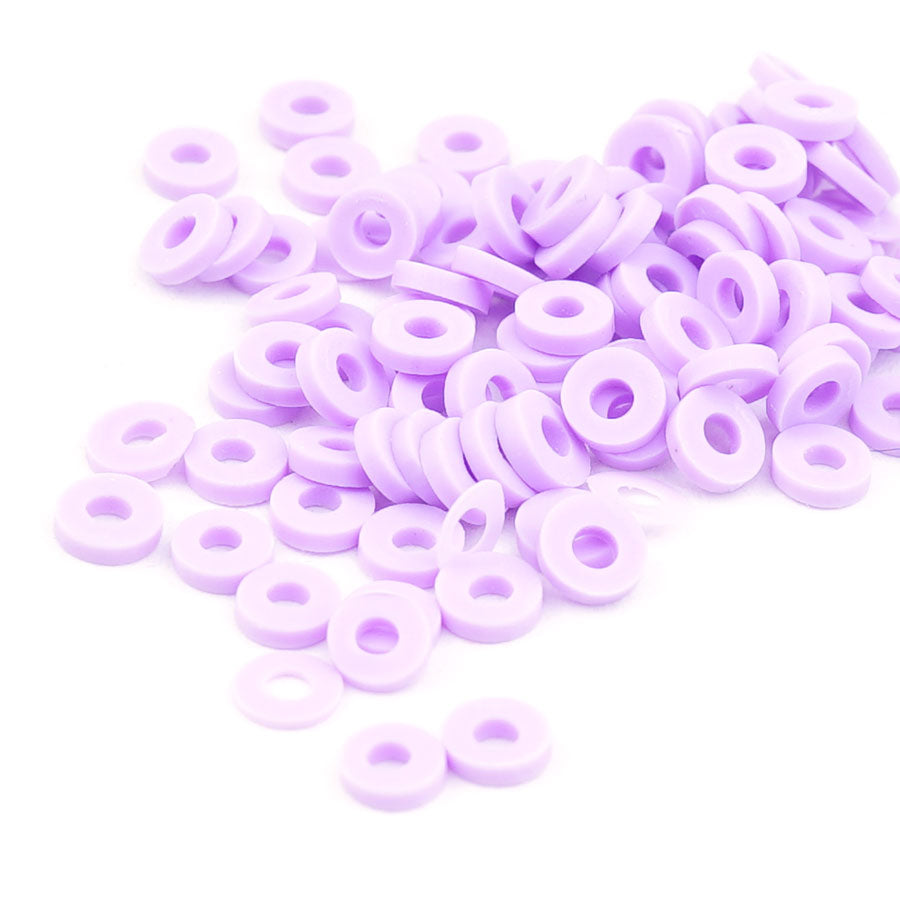 4mm Vinyl/Vulcanite Heishi Beads – Purple - Goody Beads