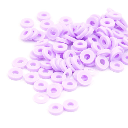 4mm Vinyl/Vulcanite Heishi Beads – Purple - Goody Beads