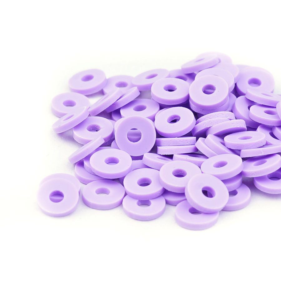 6mm Vinyl/Vulcanite Heishi Beads – Purple - Goody Beads