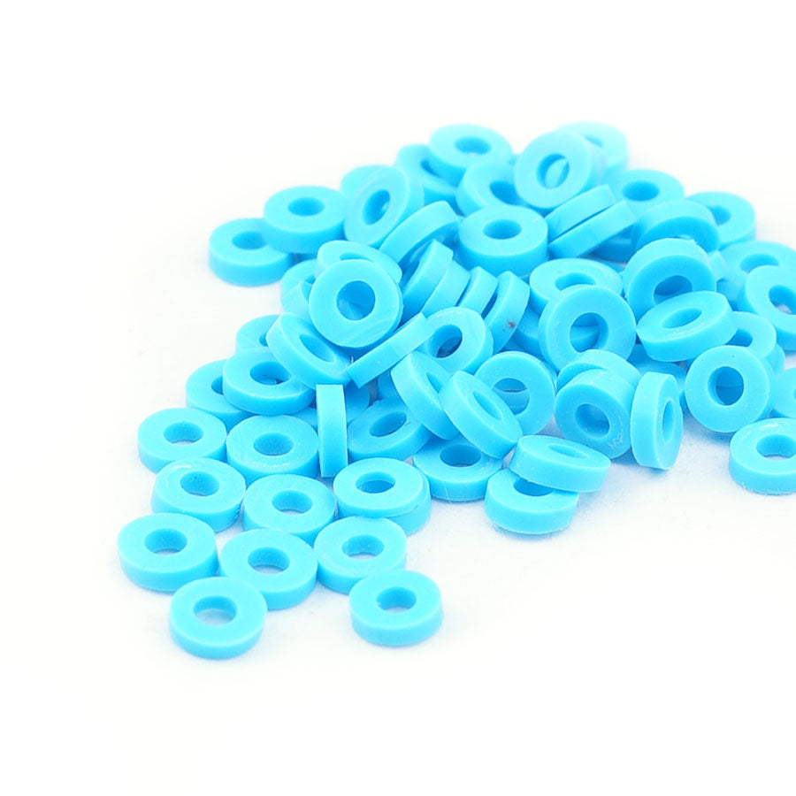 4mm Vinyl/Vulcanite Heishi Beads – Blue - Goody Beads