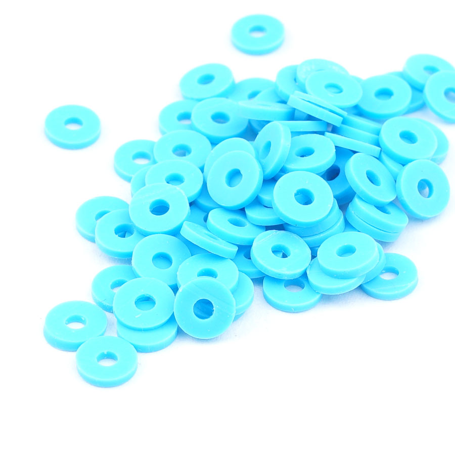 6mm Vinyl/Vulcanite Heishi Beads – Blue - Goody Beads