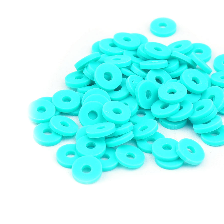 6mm Vinyl/Vulcanite Heishi Beads – Teal - Goody Beads