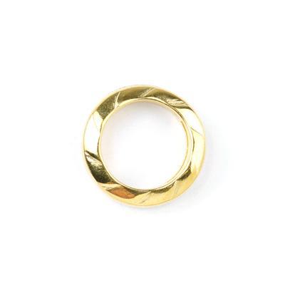 Shiny Gold Twisted Ring Slider for 10mm Flat Leather - Goody Beads