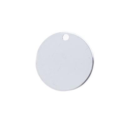 12mm Silver Plated Round Disc Drop - Goody Beads