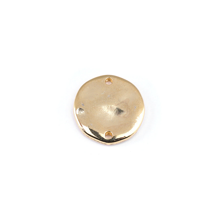 16mm Shiny Gold Hammered Disc Connector Charm - Goody Beads