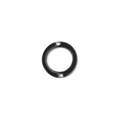 27mm Black Enamel Silver Plated Ring Connector Pendant - Goody Beads