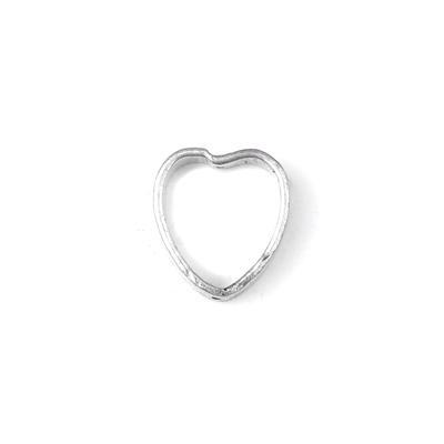 15mm Antique Silver Plated Bali Style Elongated Heart Bead Frame - Goody Beads