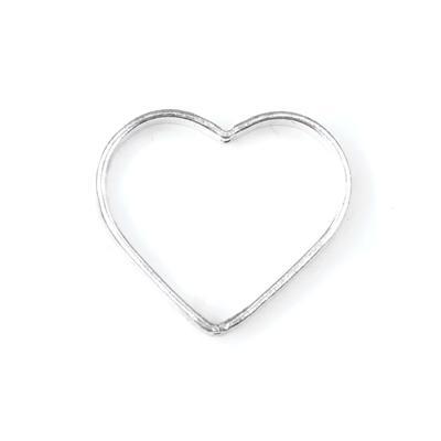 25mm Antique Silver Plated Bali Style Large Heart Bead Frame - Goody Beads