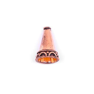 22mm Antique Copper Bali Style Ornate Trim Cone - Goody Beads