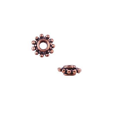 10mm Antique Copper Bali Style Beaded Spacer Beads - Goody Beads