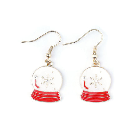 Snowflake Snow Globe Gold Plated Enamel Earring Kit - Goody Beads