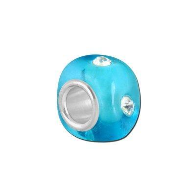 Petite Turquoise with Rhinestones Bead - Interchangeable - Goody Beads