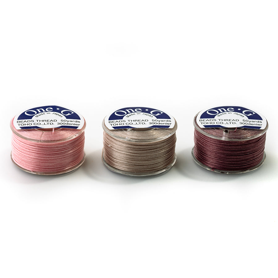 TOHO One-G Beading Thread 3 Bobbin Set - Rose Garden