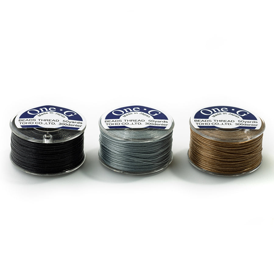 TOHO One-G Beading Thread 3 Bobbin Set - Dark Neutral