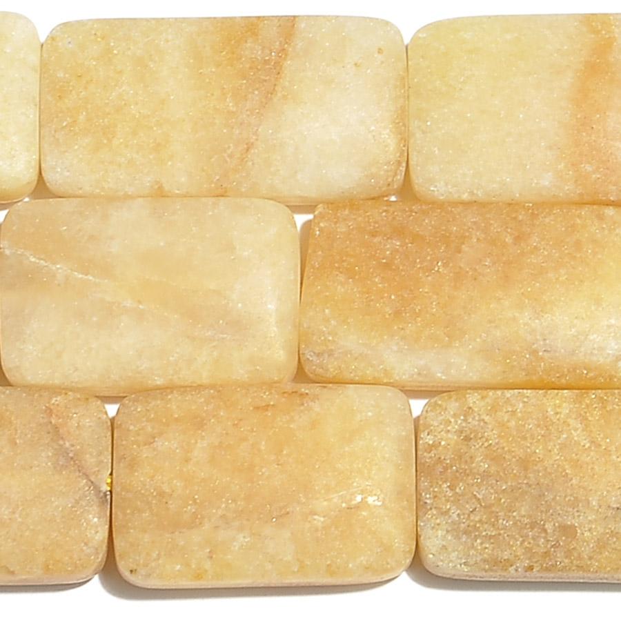 MATTE Yellow Jade 13x13-25mm Rectangle