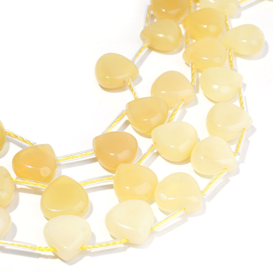 Yellow Opal Top Drill 11x11mm Drop - 8-inch - Goody Beads