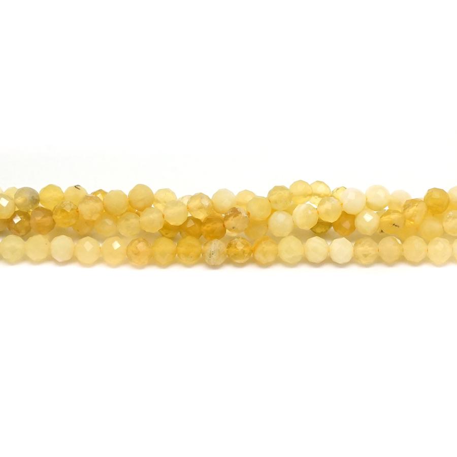 Yellow Opal Faceted, AA-Grade, Banded 4mm Round - 15-16 Inch