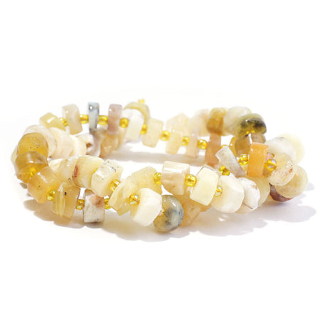 Yellow Opal Free Form 9x7mm Heishi - 15-16 Inch - Goody Beads