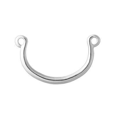 65mm Silver Curved Bar Connector - Goody Beads