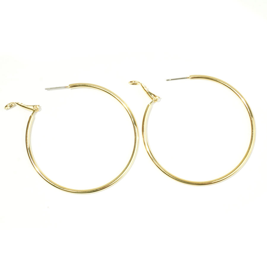 50mm Gold Hoop Earrings - Goody Beads