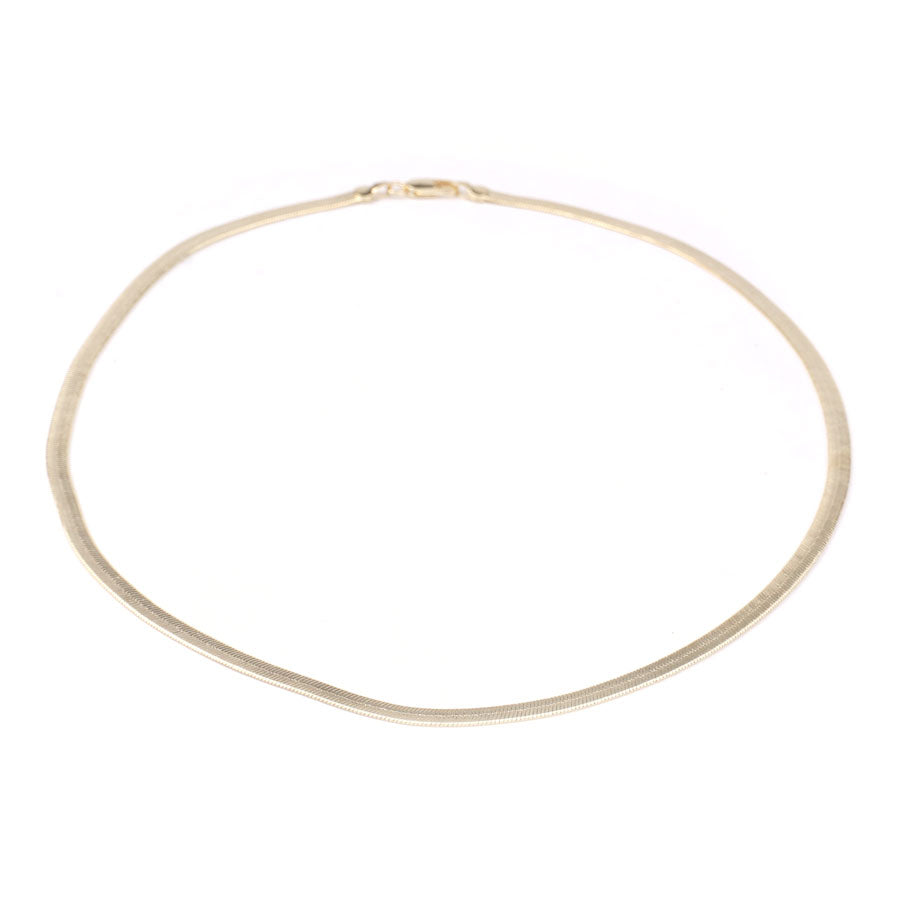 18 Inch 4mm Flat Herringbone Necklace with Clasp - Gold - Goody Beads