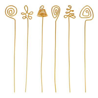 Gold Plated Fan Pulls - 6 Piece Set