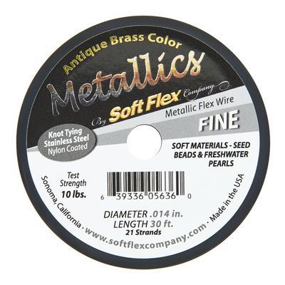 Soft Flex FINE Gauge 0.014 Inch Diameter Beading Wire - Antique Brass