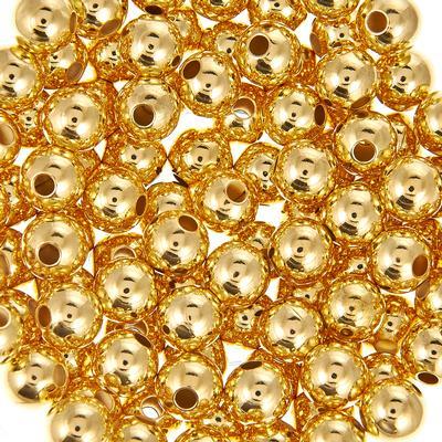 8mm Gold-Plated Round Beads - Goody Beads