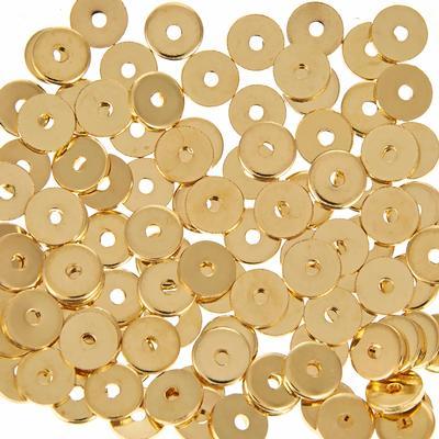 6mm Gold Finished Steel Disc Beads - Goody Beads