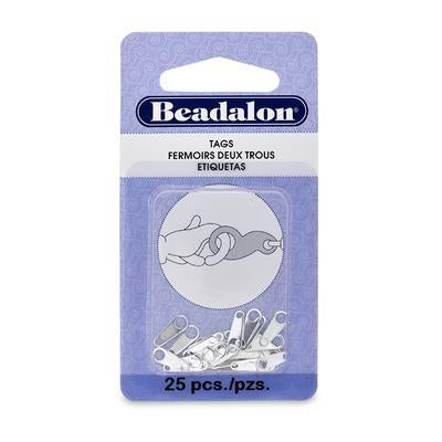 8mm Beadalon Silver Plated Tags - 25 Pack - Goody Beads