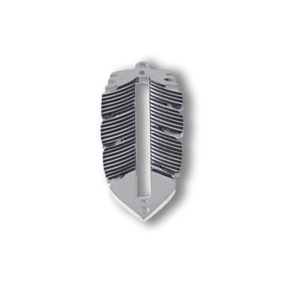 Silver-Plated Stainless Steel Beadable Feather Connector - Goody Beads