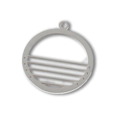 25mm Silver-Plated Stainless Steel Beadable Circle Pendant - Goody Beads