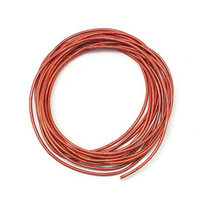 1mm Metallic Moroccan Red Round Leather Cord - 2 Meters - Goody Beads