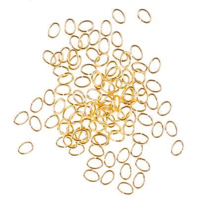 4mm Gold Plated Brass 24 Gauge Oval Jump Rings - Goody Beads