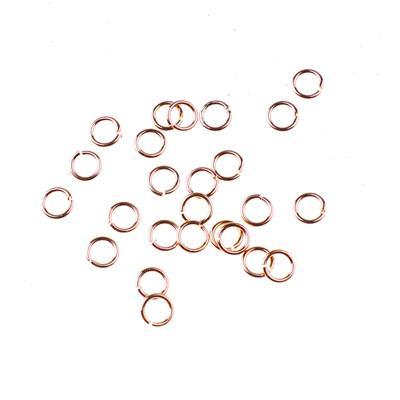 4mm Rose Gold Plated 21 Gauge Round Jump Rings - Goody Beads