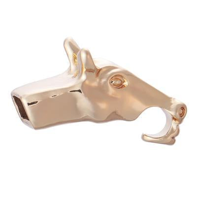 Gold Horse Head Clasp for 5mm Round Leather - Goody Beads