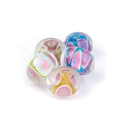 14mm Mixed Pastels Rondelle Lampwork Beads - Goody Beads