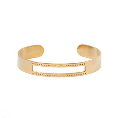 Gold-Plated Stainless Steel Beadable Cuff Bracelet - Goody Beads