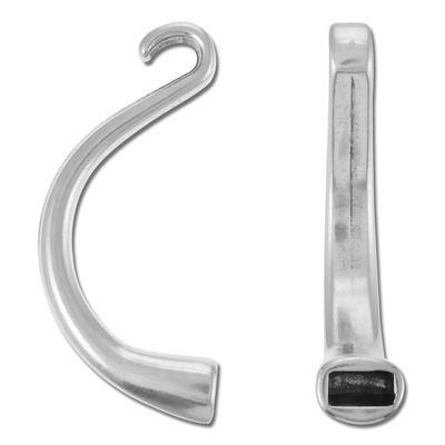 Antique Silver Hook Curved Clasp for 5mm Round Leather
