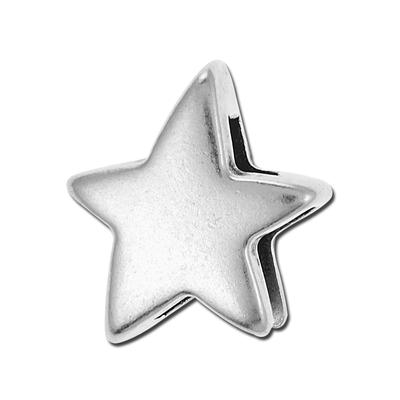 Antique Silver Double Sided Star Slider for Flat Leather - Goody Beads