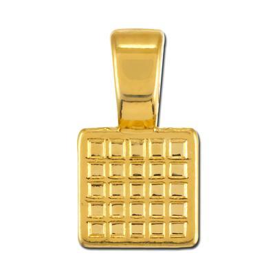 13mm Gold Plated Square Glue On Bail - Goody Beads