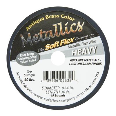 Soft Flex HEAVY Gauge 0.024 Inch Diameter Beading Wire - Antique Brass