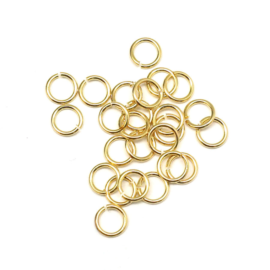 4mm Gold Plated Brass 22 Gauge Round Jump Ring - Goody Beads