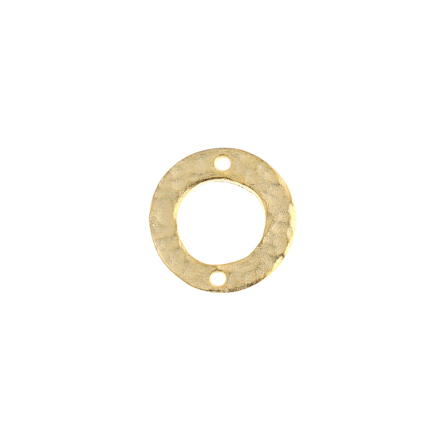 17mm Satin Gold Textured Donut Connector - Goody Beads